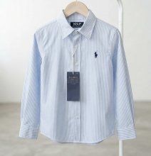 پیراهن آبی راه راه polo